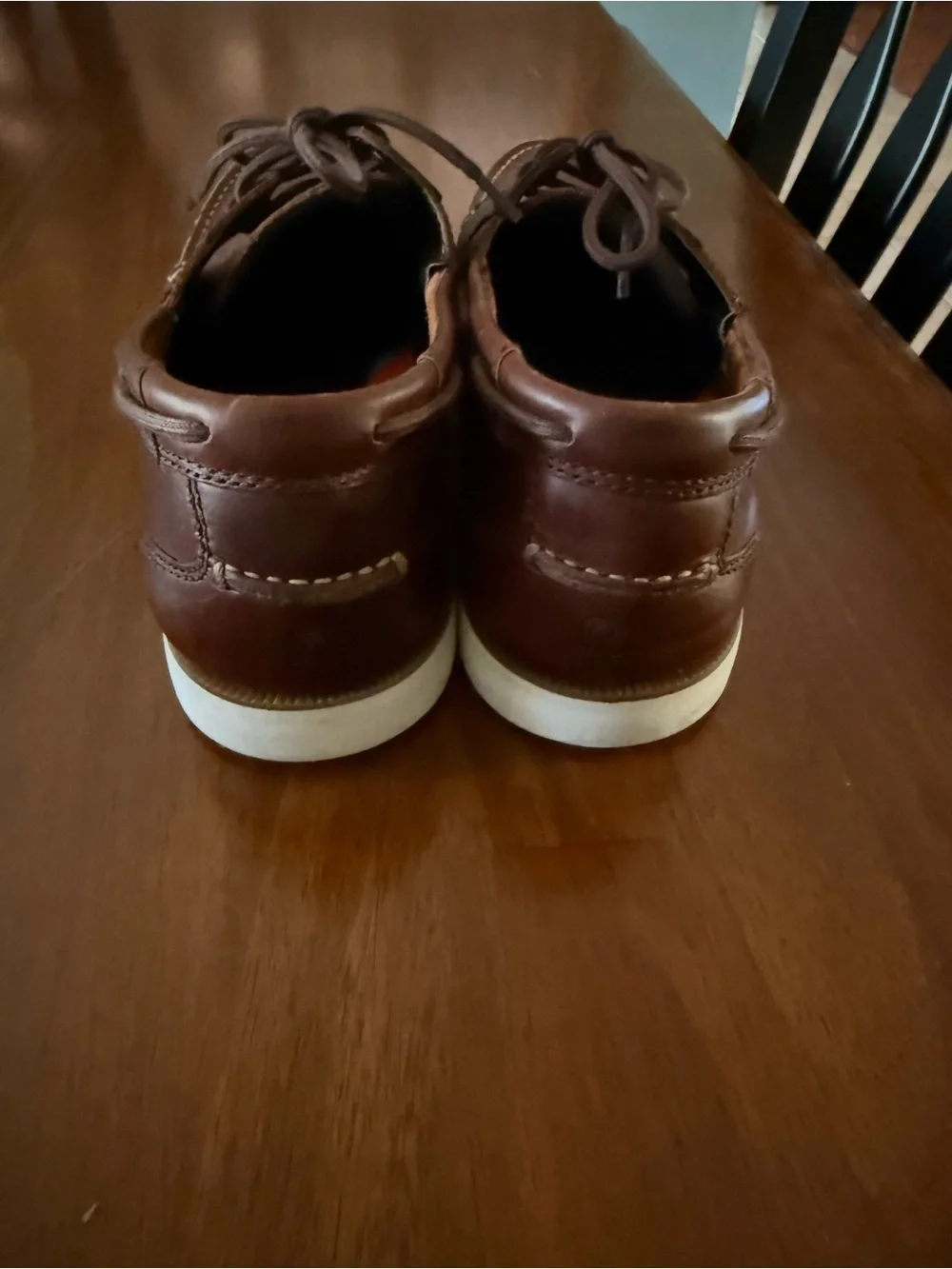 Rockport Men’s Dark Brown Leather Boat Shoes